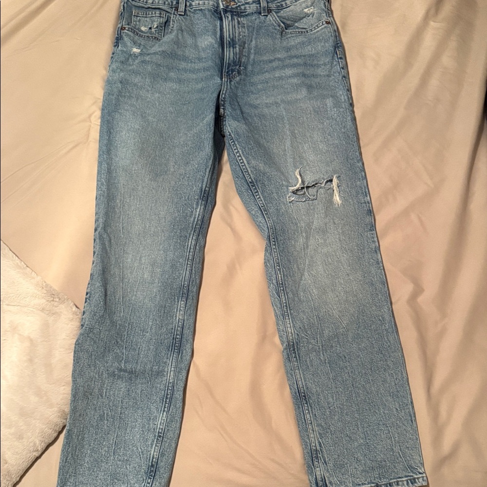 H&M Straight Jeans in Light Blue